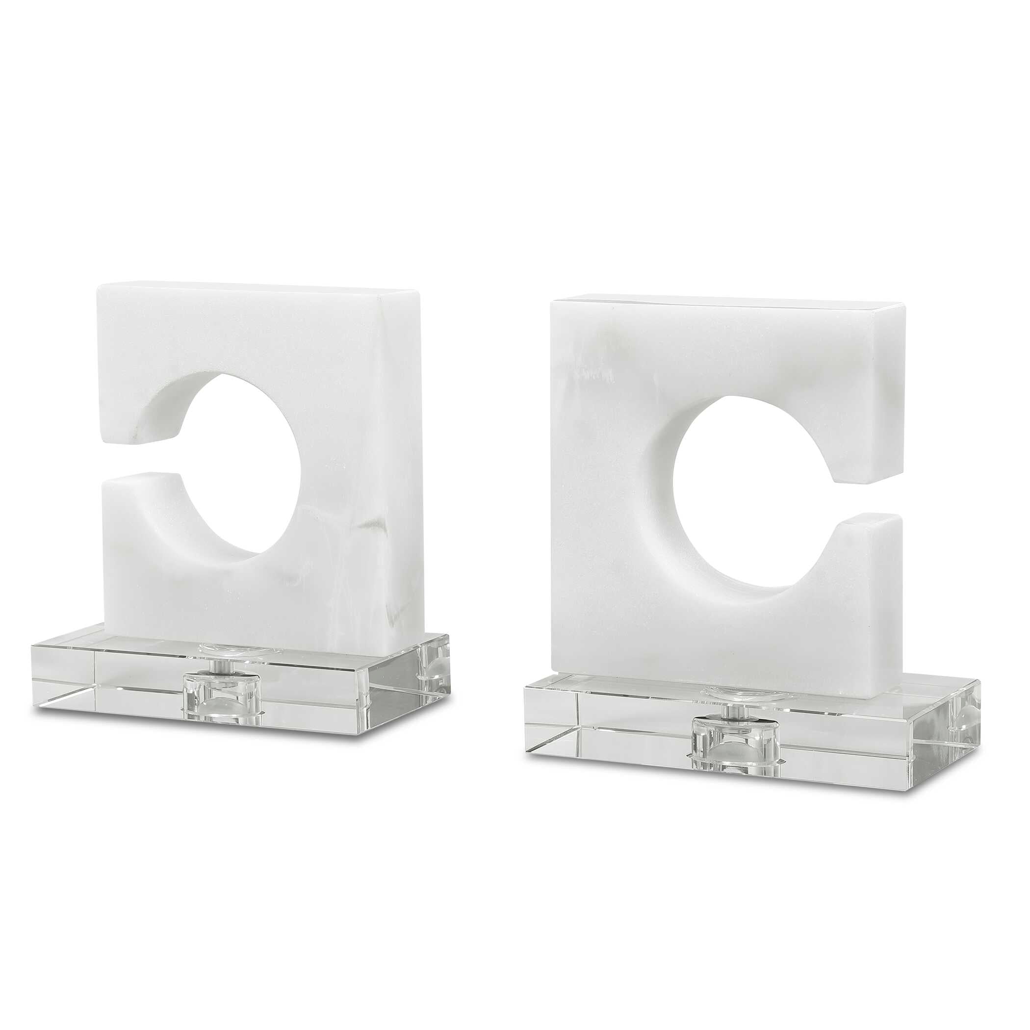 Clarin White & Gray Bookends Set/2