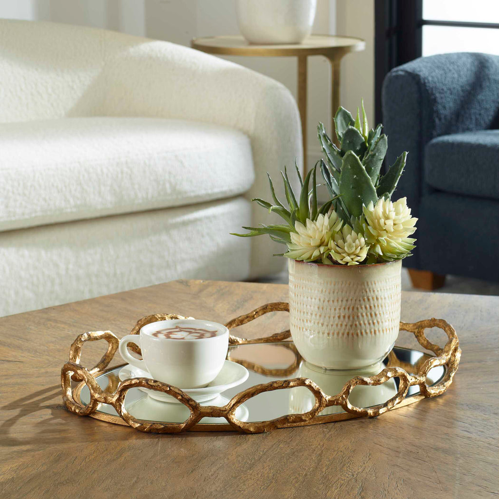 Cable Chain Mirrored Tray