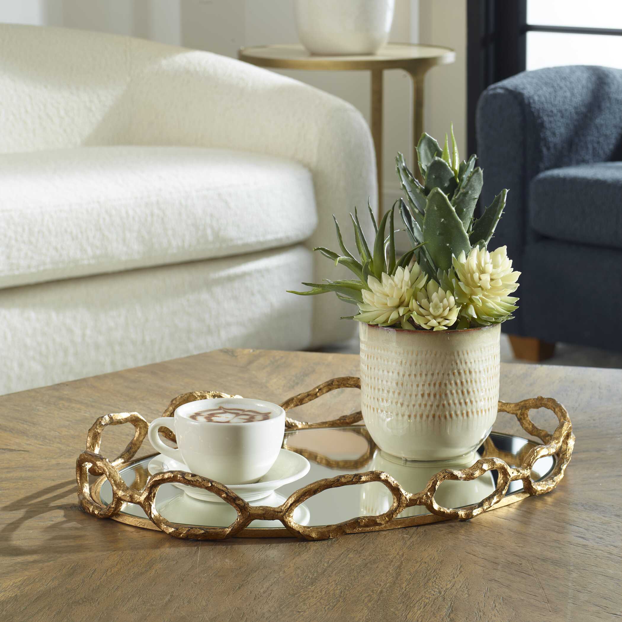 Cable Chain Mirrored Tray
