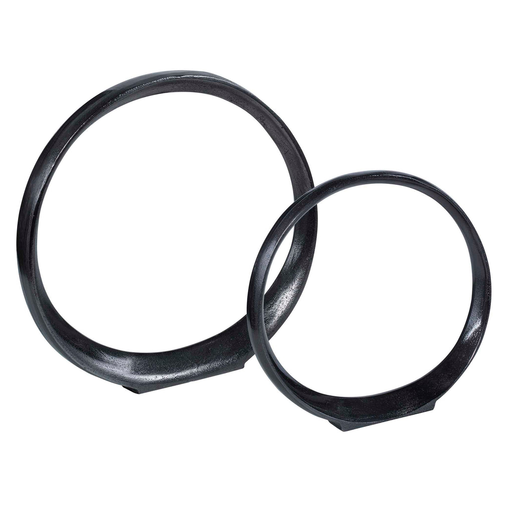 Orbits Black Ring Sculptures Set/2