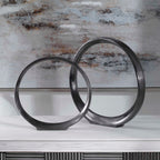 Orbits Black Ring Sculptures Set/2