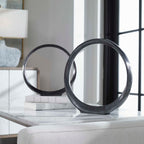 Orbits Black Ring Sculptures Set/2