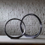 Orbits Black Ring Sculptures Set/2