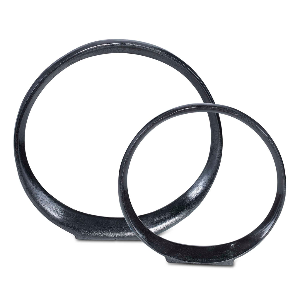 Orbits Black Ring Sculptures Set/2