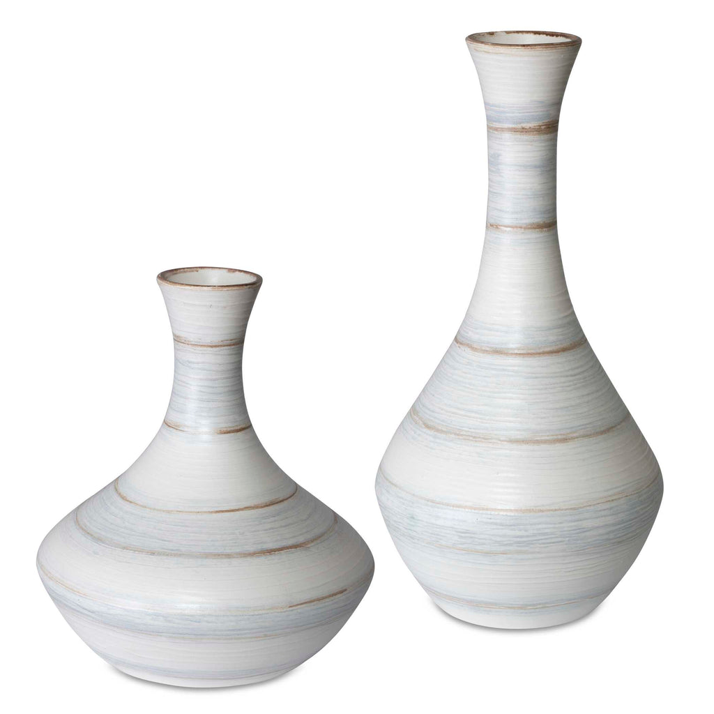 Potter Fluted Striped Vases Set/2