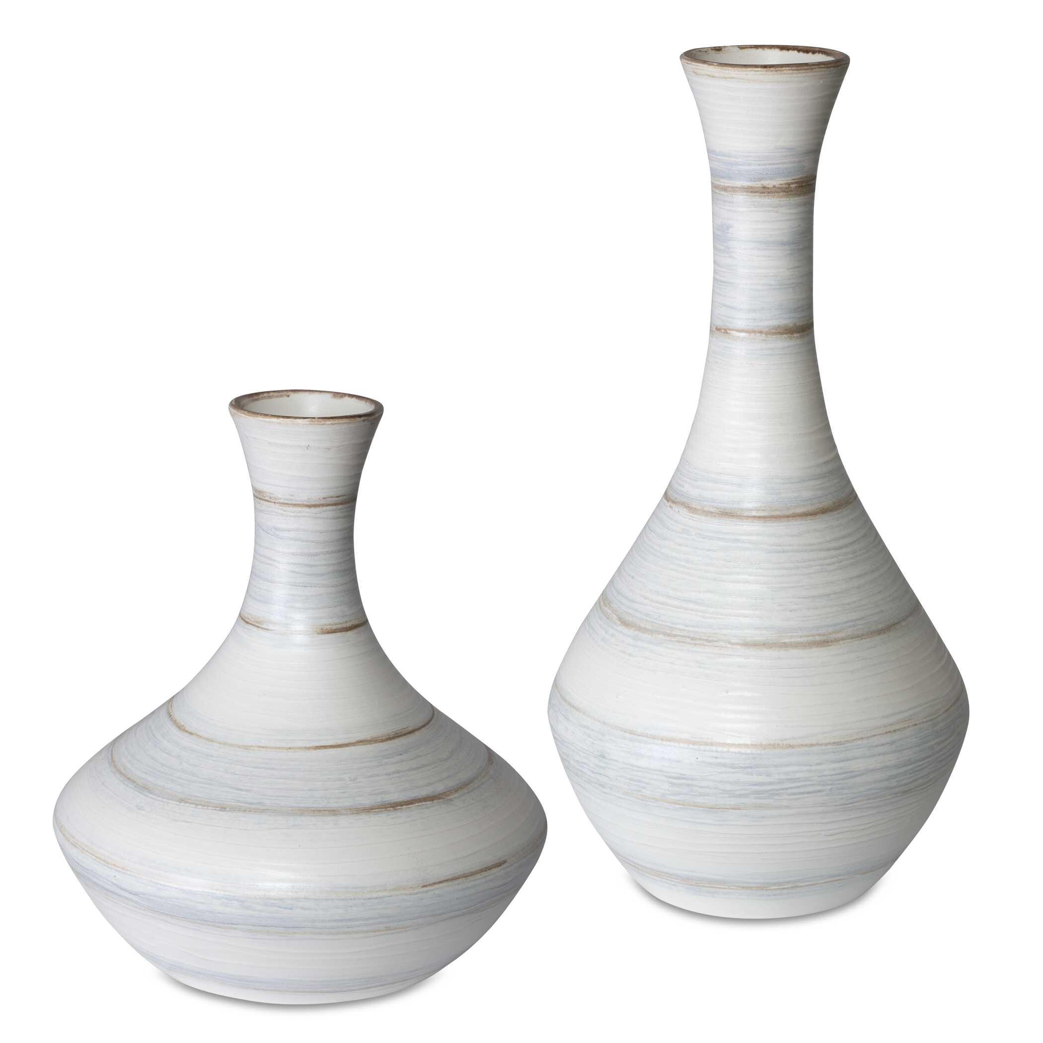 Potter Fluted Striped Vases Set/2