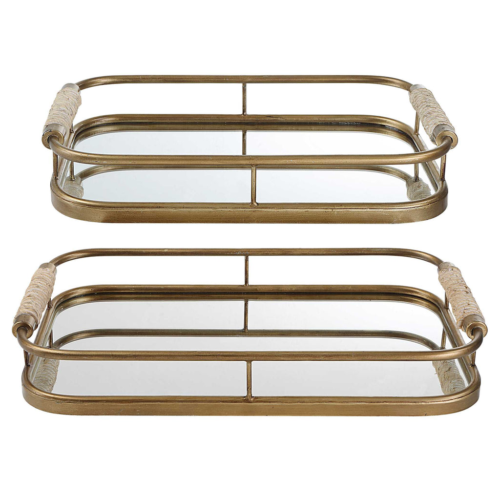 Rosea Brushed Gold Trays Set/2