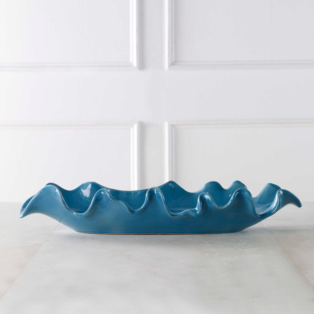 Ruffled Feathers Blue Bowl