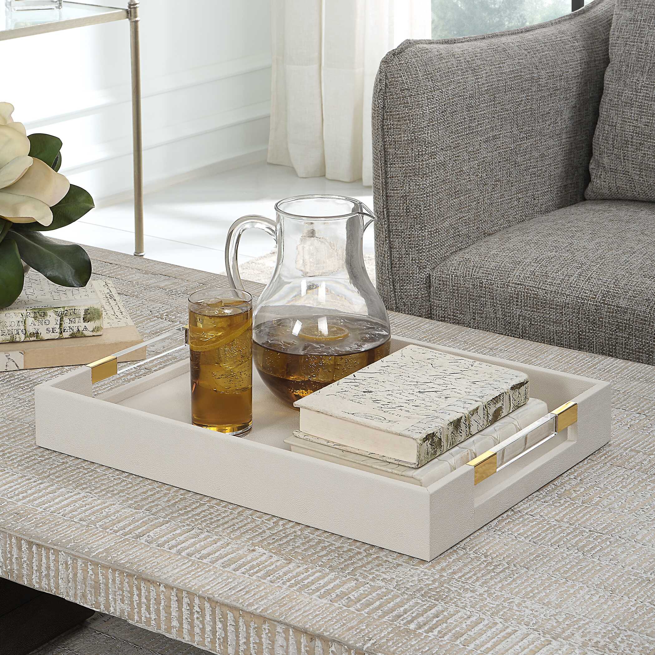 Wessex White Shagreen Tray