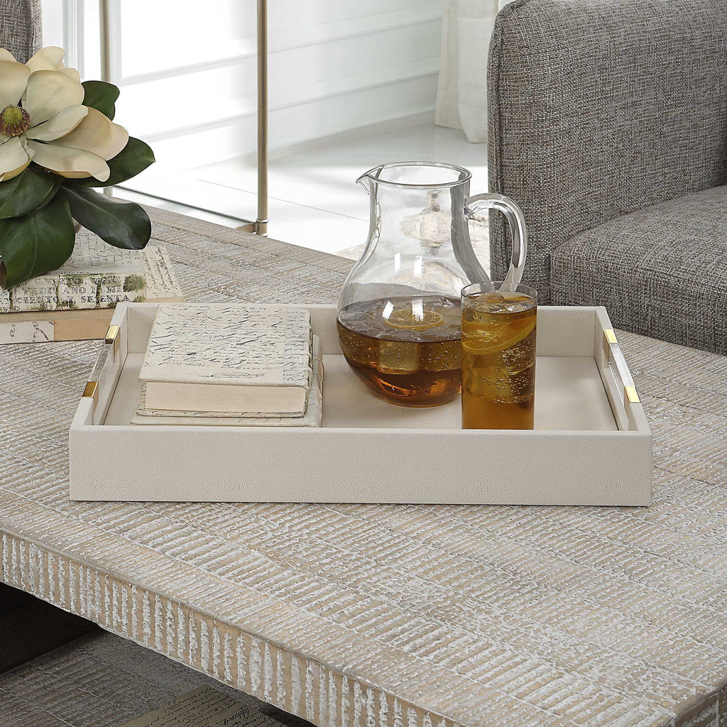 Wessex White Shagreen Tray