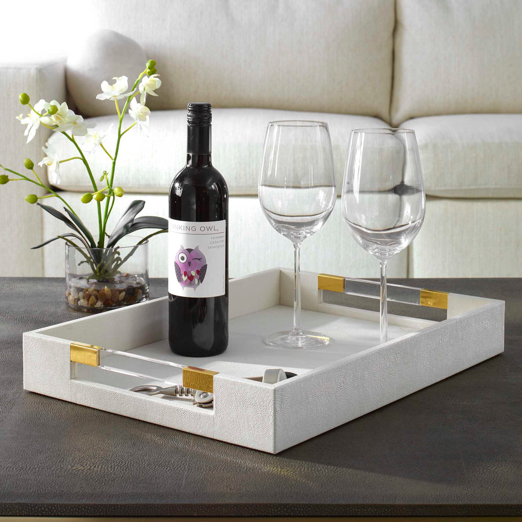 Wessex White Shagreen Tray