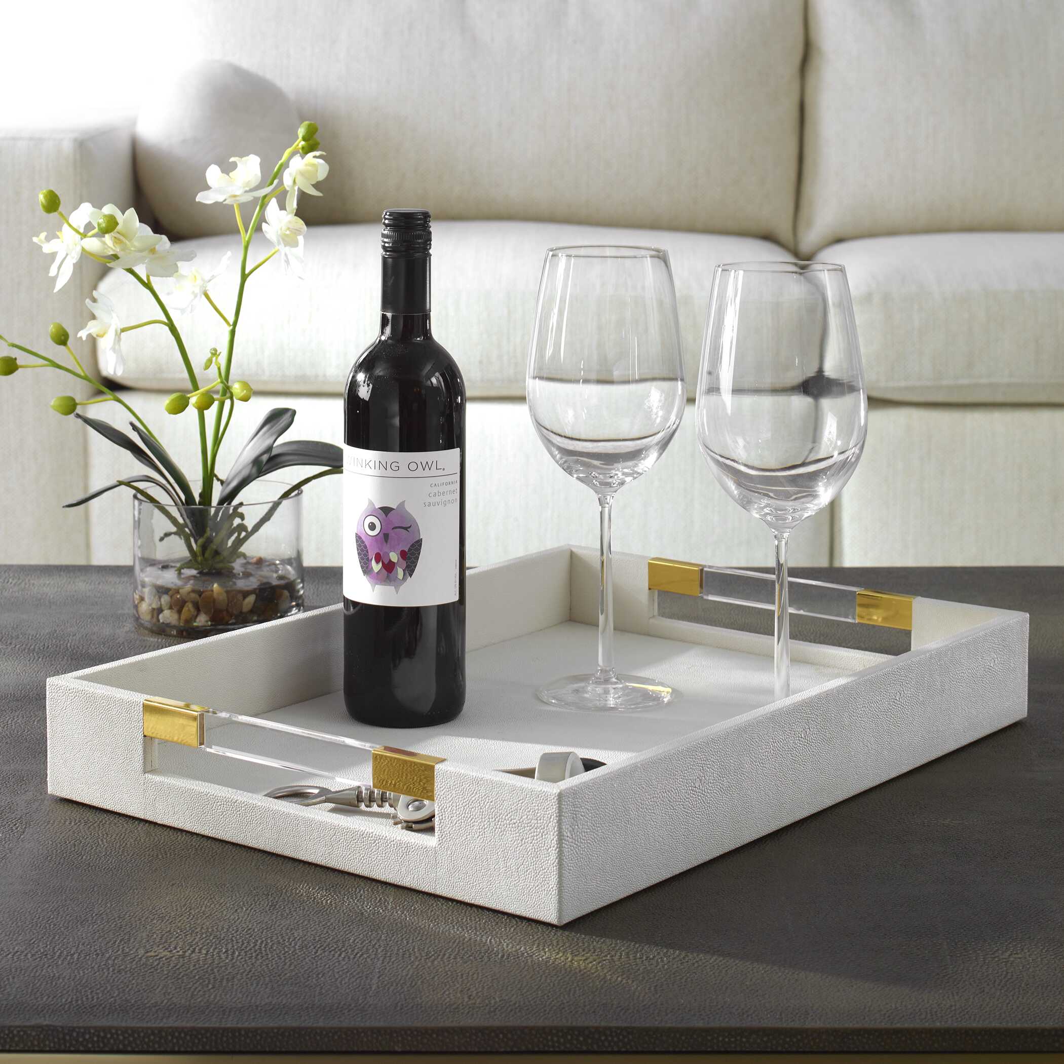 Wessex White Shagreen Tray