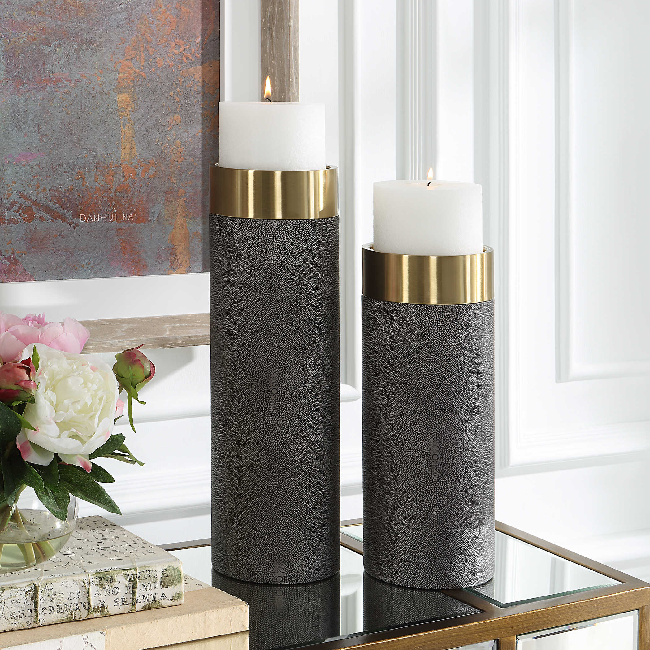 Wessex Gray Candleholders Set/2