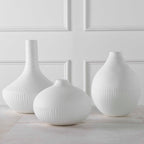 Apothecary Satin White Vases Set/3
