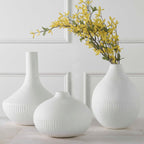 Apothecary Satin White Vases Set/3