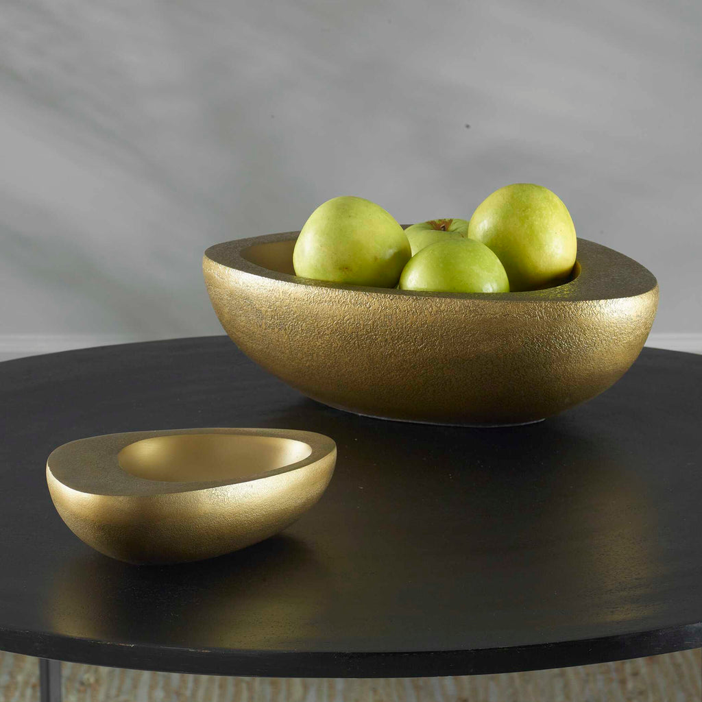 Ovate Brass Bowls Set Of 2