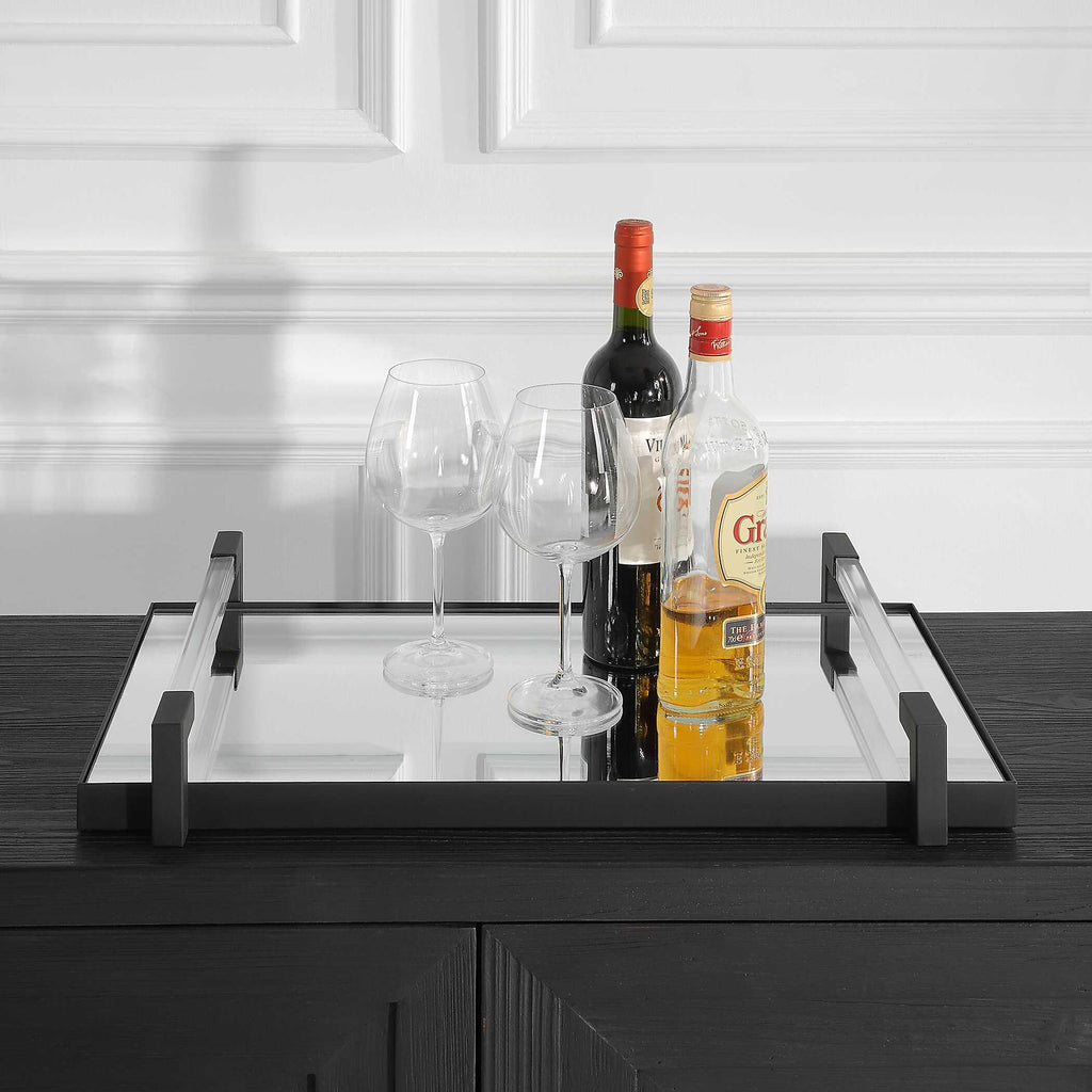 Deki Black Mirrored Tray