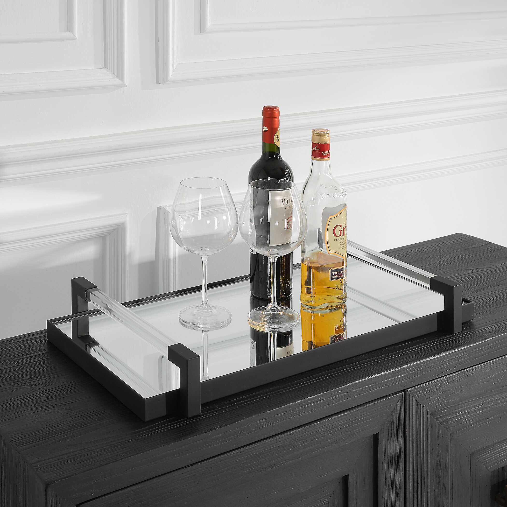 Deki Black Mirrored Tray