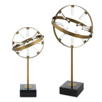 Realm Spherical Brass Sculptures Set Of 2