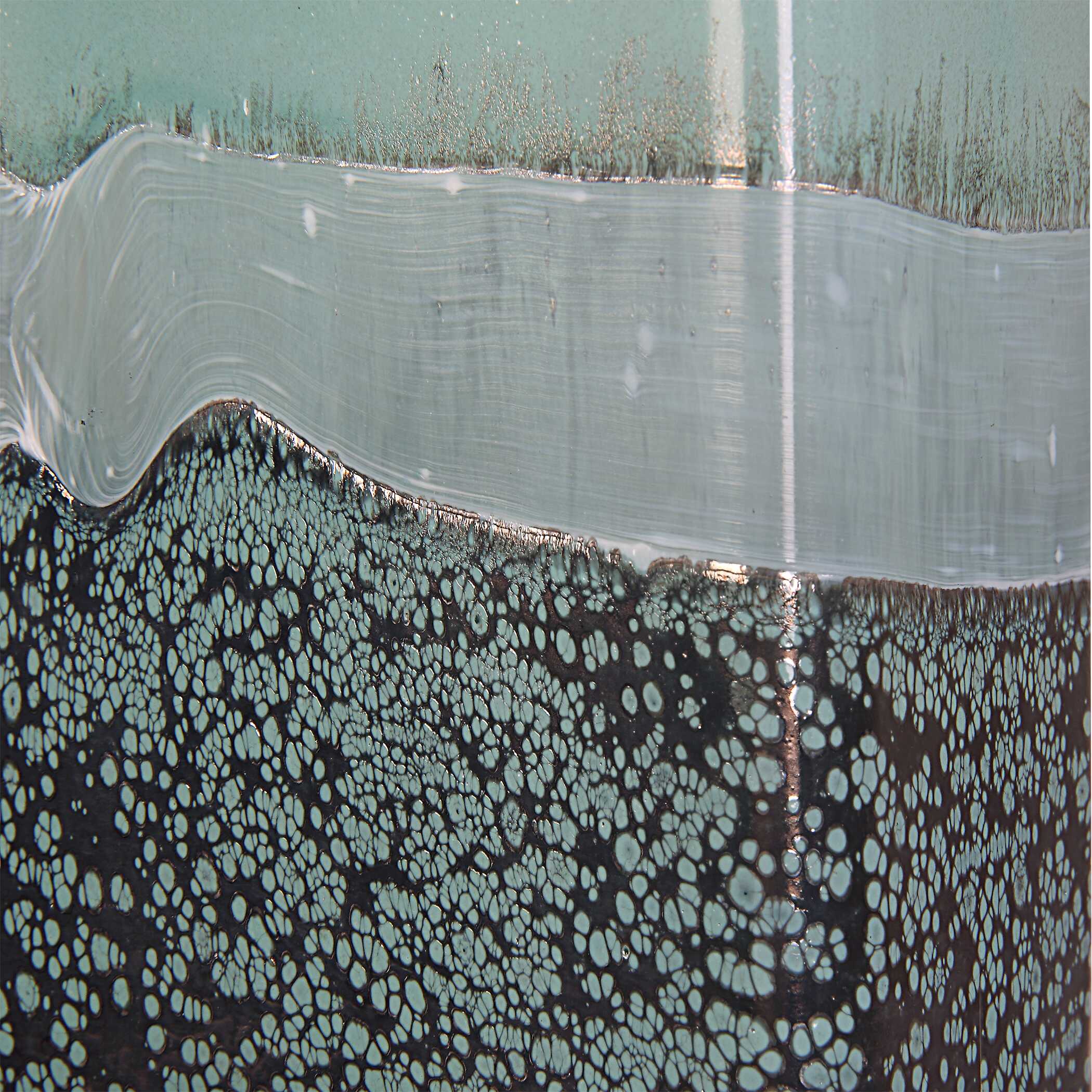 Fuze Aqua & Bronze Vases Set Of 2