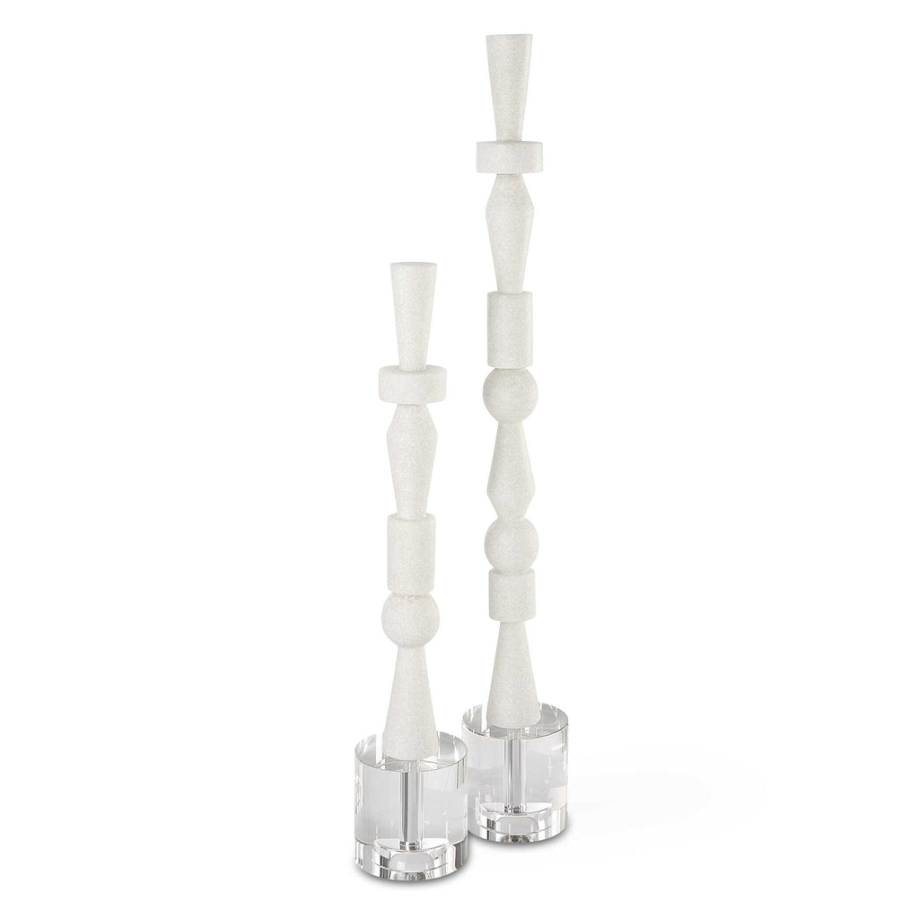 Norte White Stone Sculptures Set/2