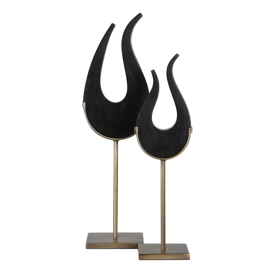 Black Flame Sculptures Set/2