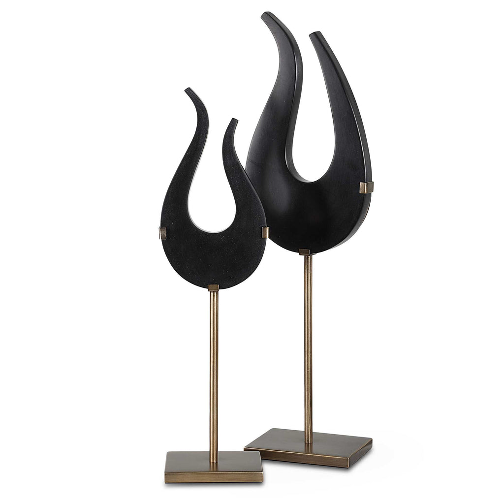 Black Flame Sculptures Set/2