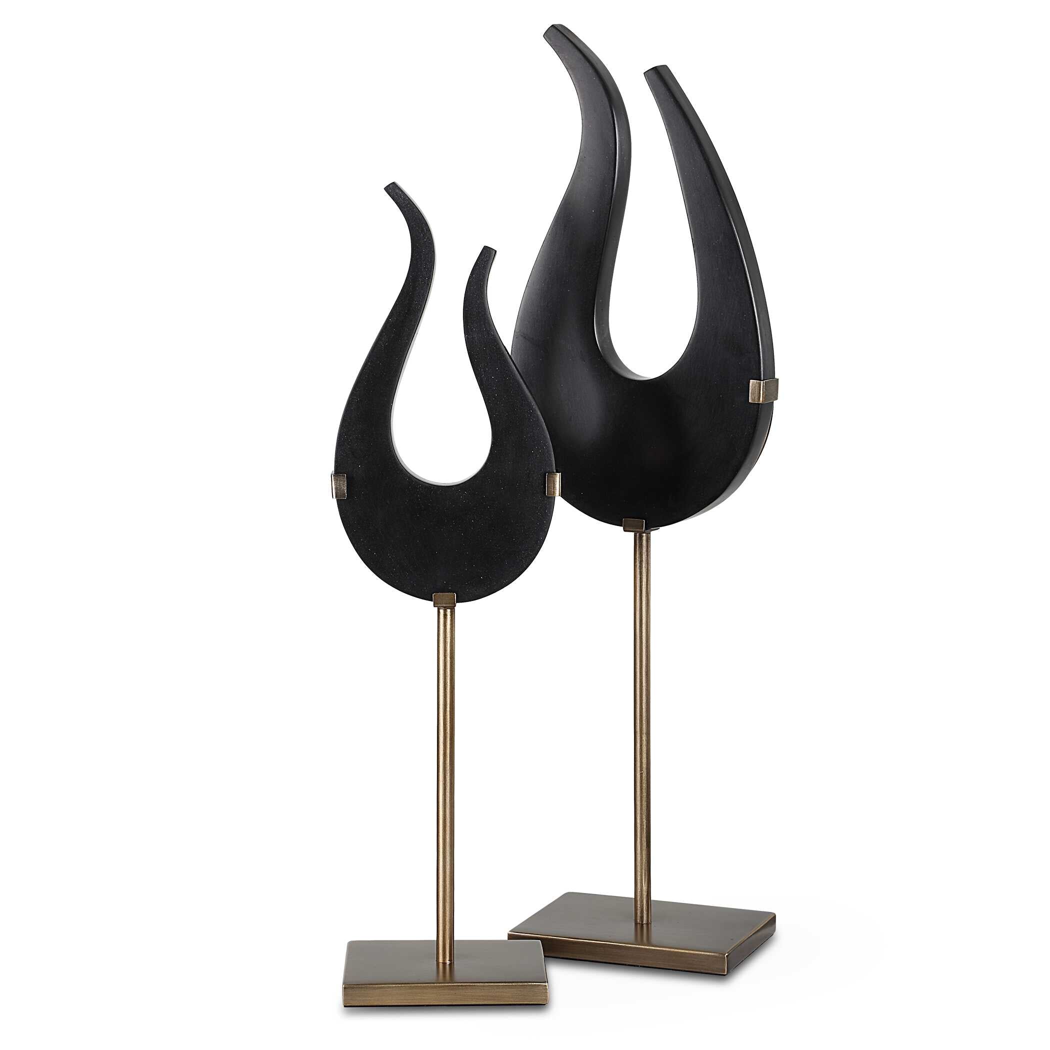 Black Flame Sculptures Set/2
