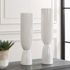 Kimist White Vases Set/2