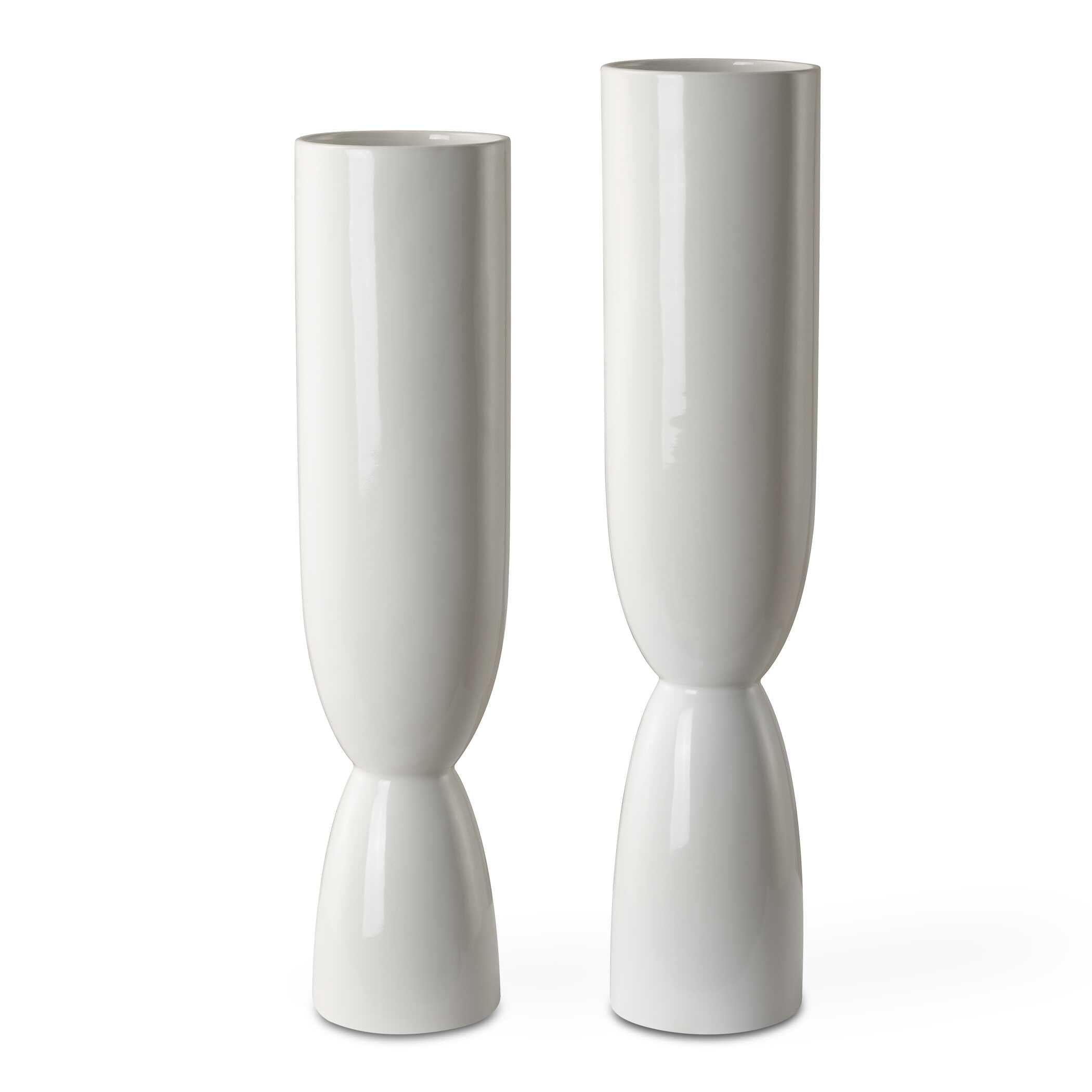 Kimist White Vases Set/2