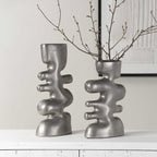 Free Flowing Nickel Vases Set/2