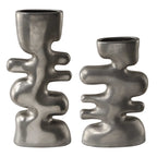 Free Flowing Nickel Vases Set/2