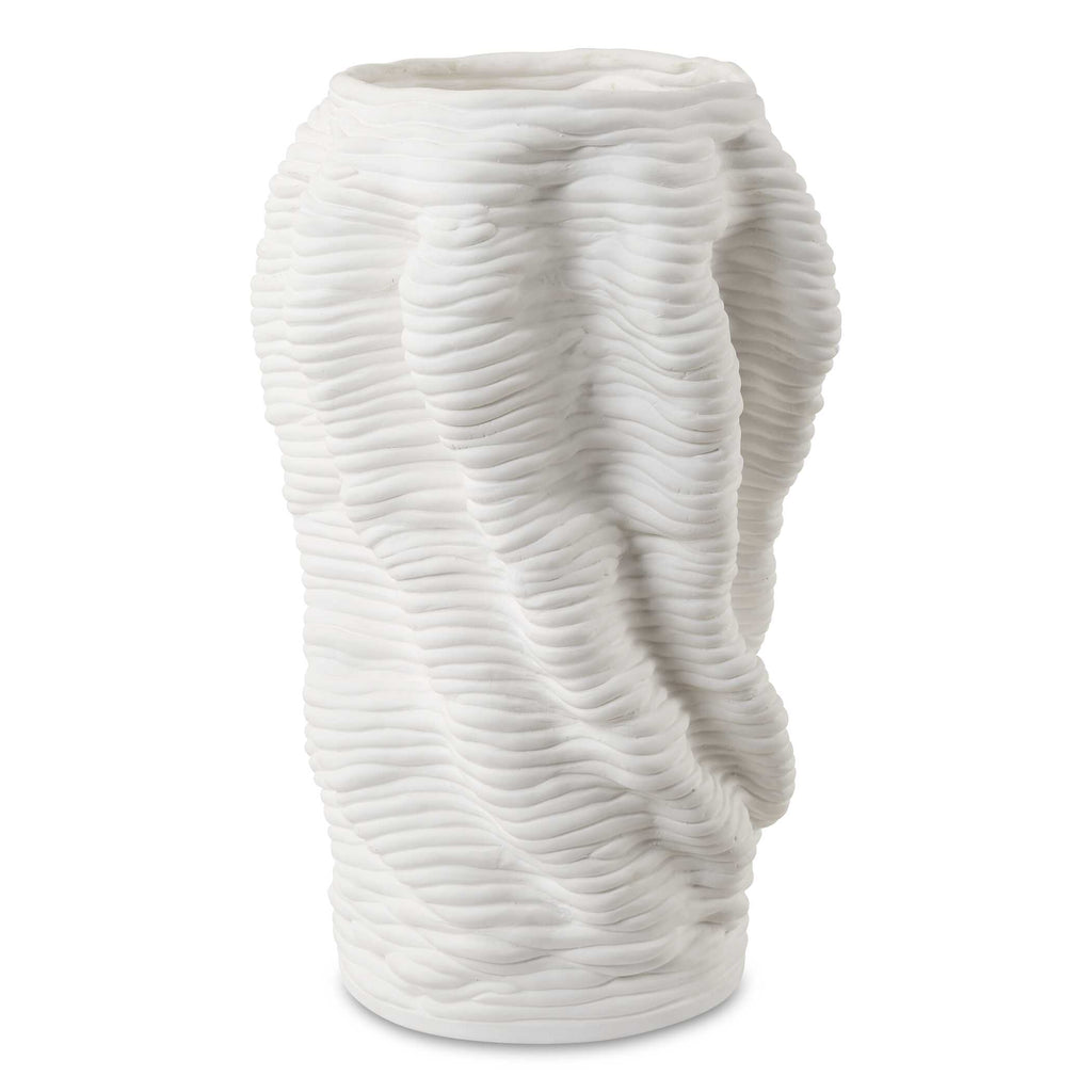 Stratified Matte White Vase