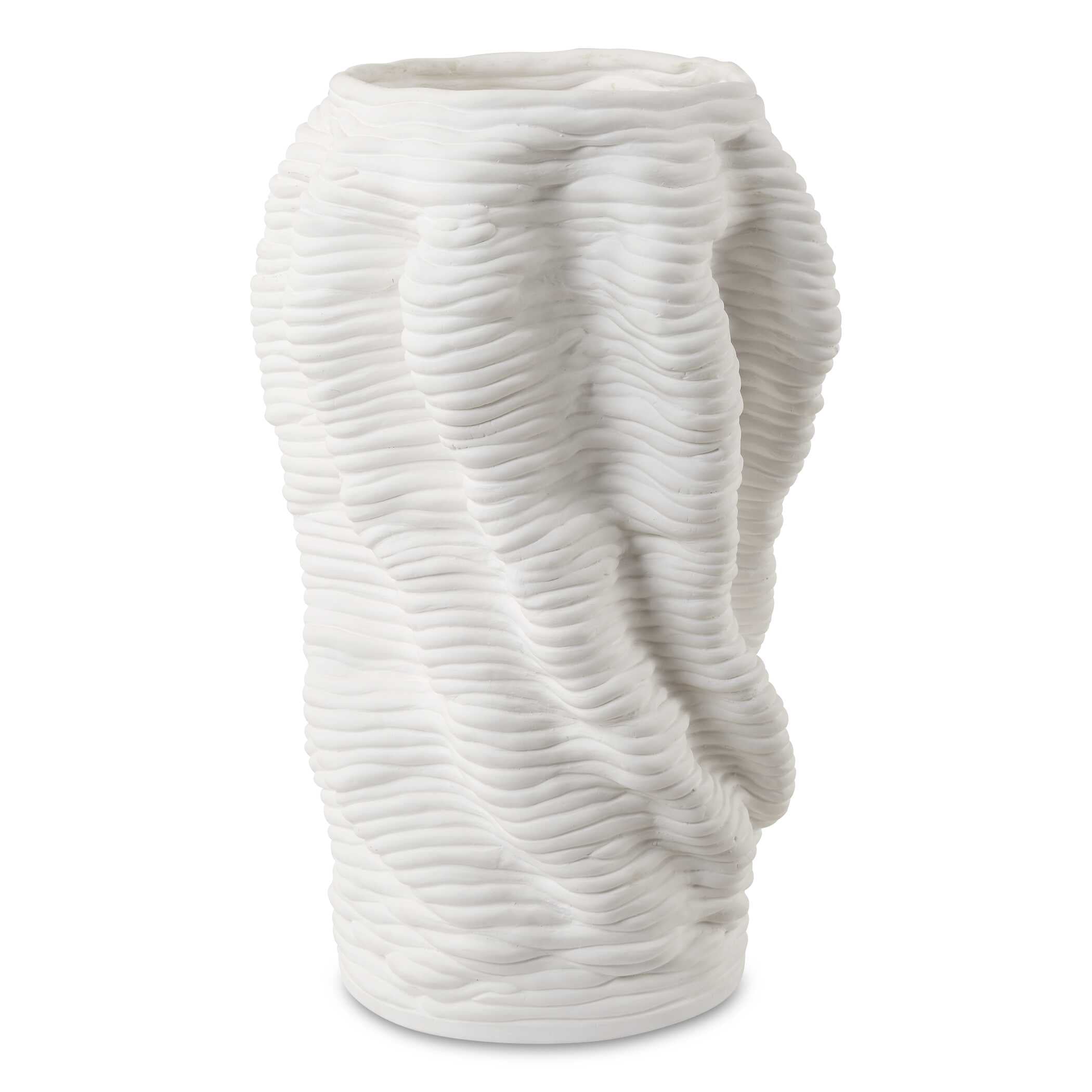 Stratified Matte White Vase