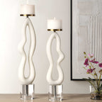 Feamelo Ivory Stone Candleholders Set/2