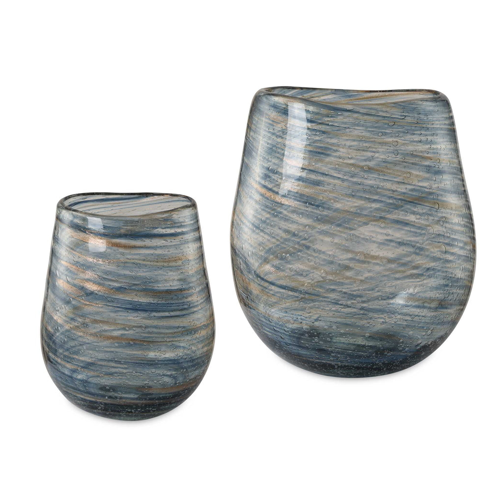 Aurora Swirl Glass Vases Set/2