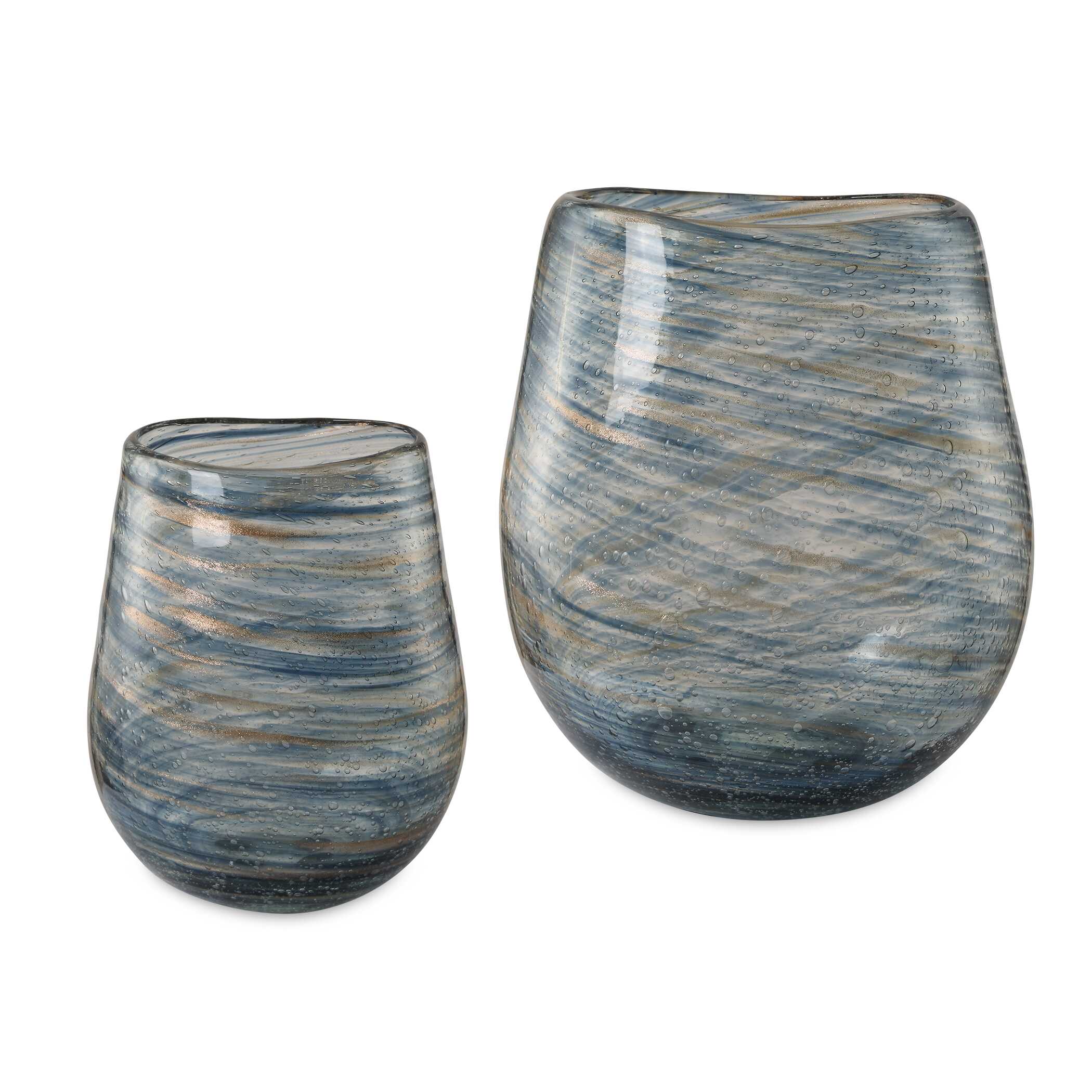 Aurora Swirl Glass Vases Set/2