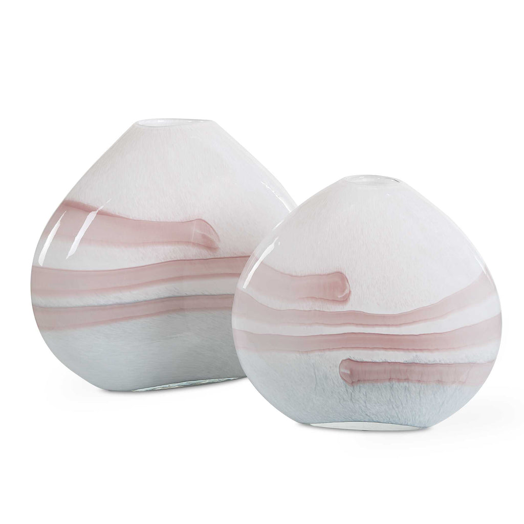 Blush Swirl Glass Vases Set/2
