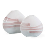 Blush Swirl Glass Vases Set/2