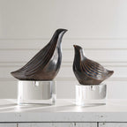 Nesting Bird Gray Sculptures Set/2
