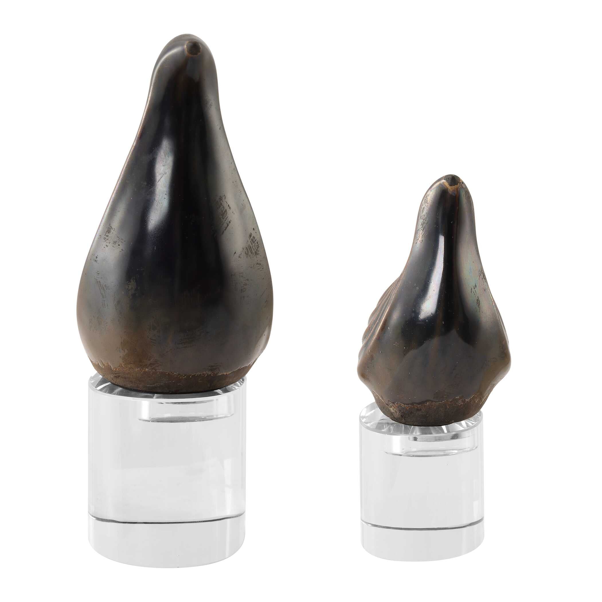 Nesting Bird Gray Sculptures Set/2