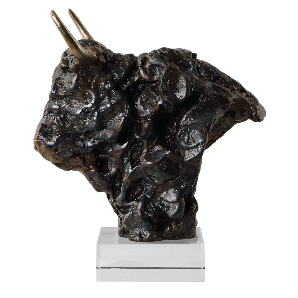 Bison Bust Bronze Sculpture
