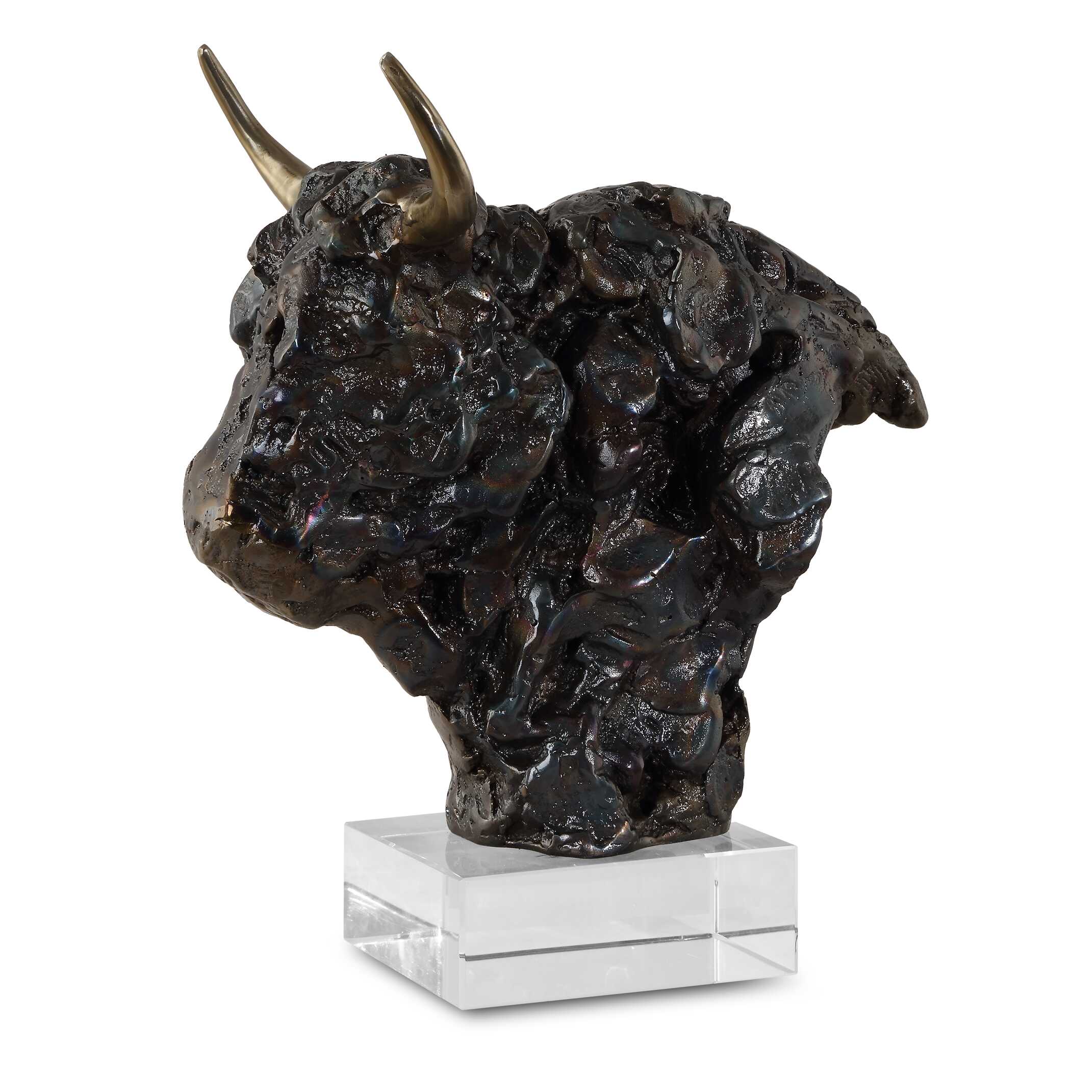 Bison Bust Bronze Sculpture