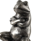 Daydreaming Frogs Aged Silver Bookends Set/2