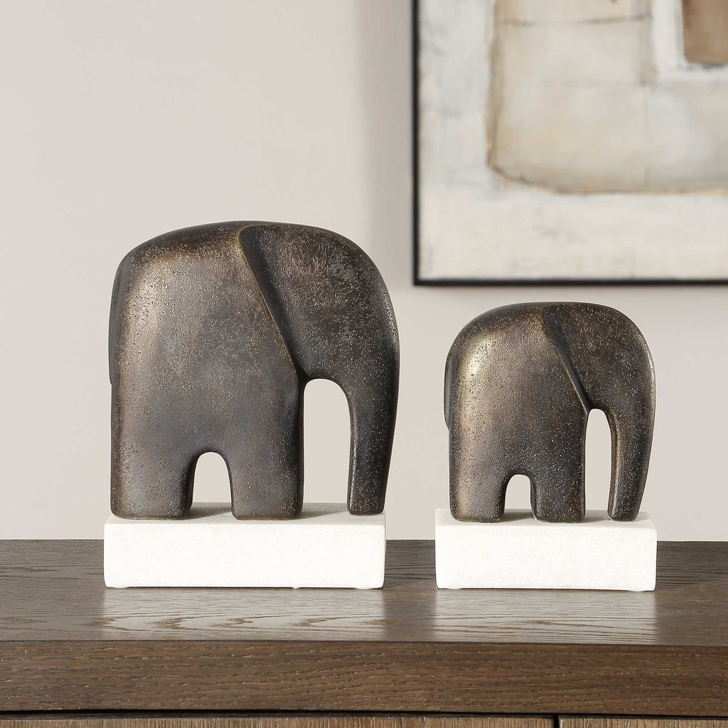Timeless Tusk Bronze Sculptures Set/2