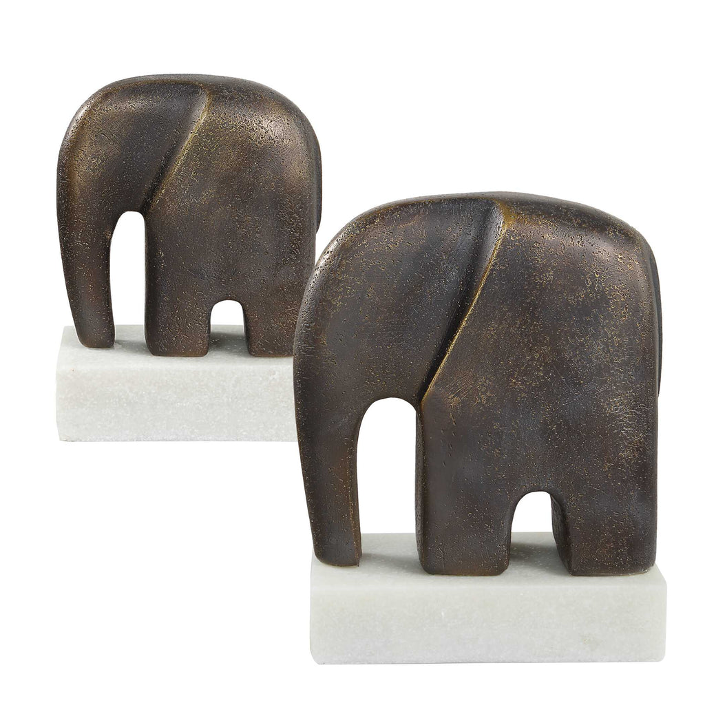 Timeless Tusk Bronze Sculptures Set/2