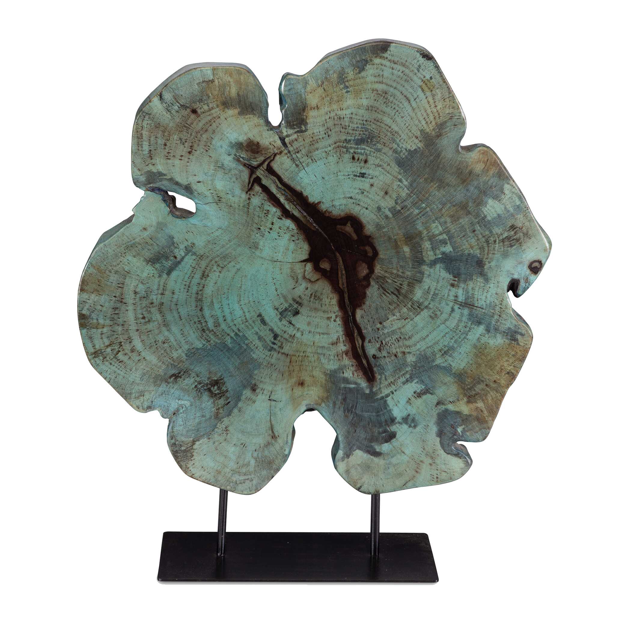 Bahati Wood Blue Sculpture
