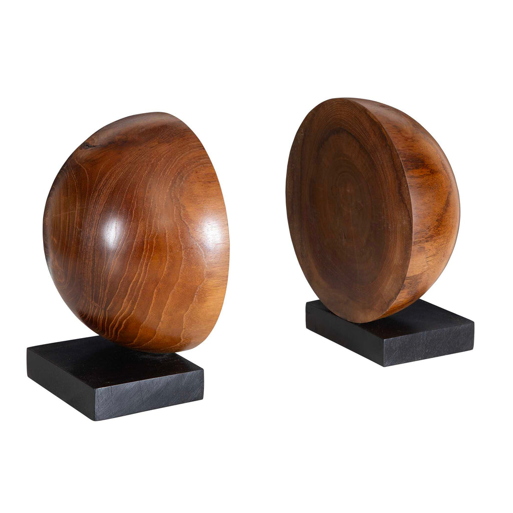 Teak And Noir Bookends Set/2