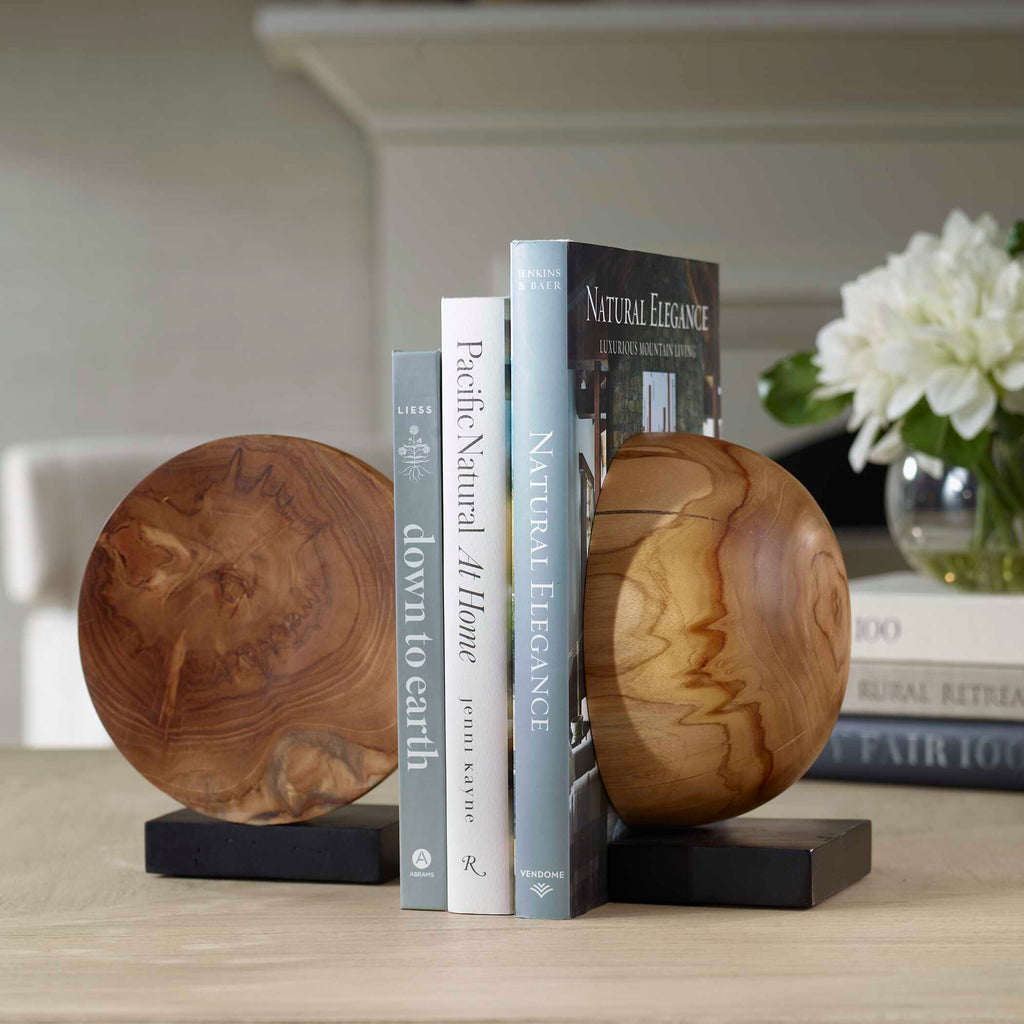 Teak And Noir Bookends Set/2