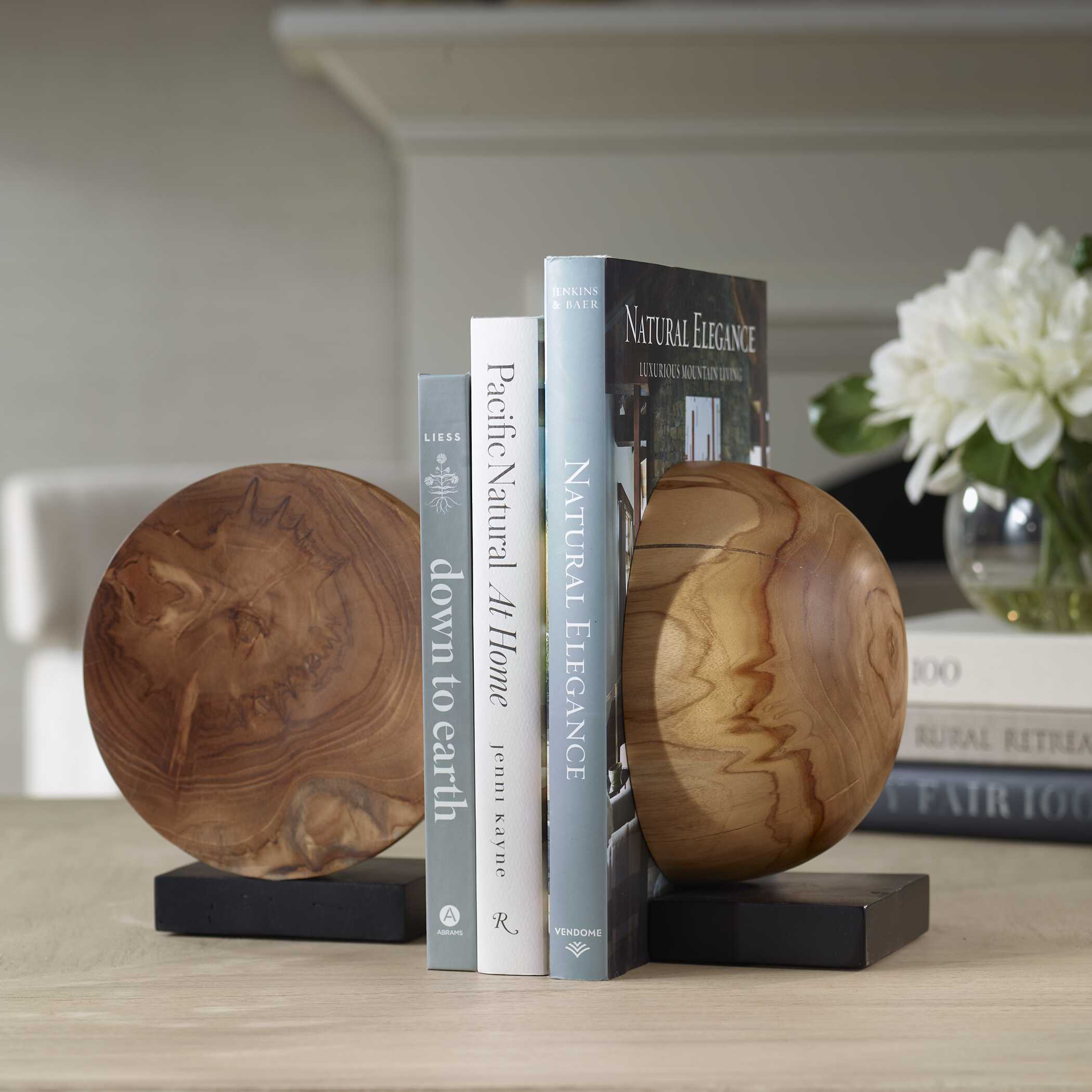 Teak And Noir Bookends Set/2